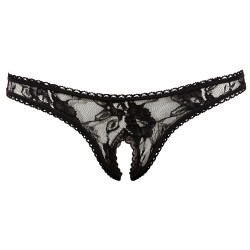 String ouvert à l'entre-jambe en dentelle noire - R2320002