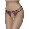 Culotte ouverte en fine dentelle florale rouge et noire - R23221451101