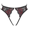 Culotte ouverte en fine dentelle florale rouge et noire - R23221451101