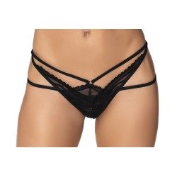 string en fine résille noire sexy avec lanières de votre mapalé lingerie. 