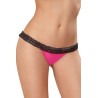 Tanga rose ouverture coeur et dentelle noire - DG1377HPK