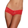 Shorty sexy taille basse rouge en dentelle - DG1375RED