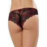 Tanga uni rouge et dentelle noire - DG1380RED