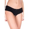 Tanga noir en mousseline entre-jambes ouvert - ML10017BLK