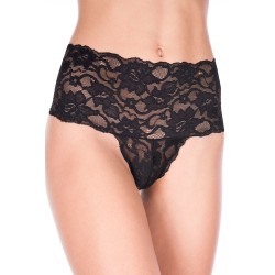  music legs : tanga string noir taille haute