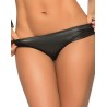 Tanga noir wetlook froncé sur les fesses - MAL3025WBK