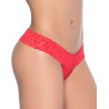 String ouvert brésilien rouge en dentelle - MAL99RED