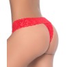 String ouvert brésilien rouge en dentelle - MAL99RED