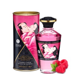  huile framboise de massage chauffante comestible shunga