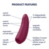 Stimulateur clitoridien connecté bordeaux Curvy 1 Satisfyer - CC5972390214