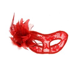  : masque transparent fleur rouge