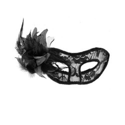  : masque transparent fleur noire