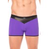 Boxer violet simili cuir brillant - LM2001-67PUR