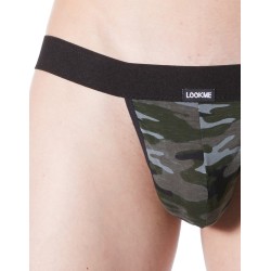 String noir sexy large élastique déco camouflage armée - LM814-57BLK