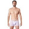 Boxer blanc suspendu fine maille transparente et ornements - LM804-67WHT