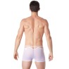 Boxer blanc suspendu fine maille transparente et ornements - LM804-67WHT