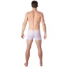 Boxer blanc suspendu fine maille transparente et ornements - LM804-67WHT