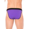 Slip violet échancré avec zip - LM2003-61PUR