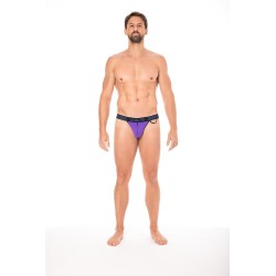 Slip violet échancré avec zip - LM2003-61PUR