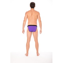 Slip violet échancré avec zip - LM2003-61PUR