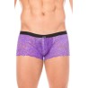 Mini-Pant violet en dentelle et simili cuir - LM2002-68PUR