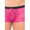 Mini-Pant magenta en dentelle et simili cuir - LM2002-68MAG