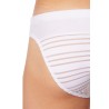 Slip brief blanc rayé opaque et transparent - LM906-61WHT