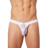 Slip brief blanc vagues satinées et fine maille - LM904-61WHT