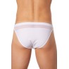 Slip brief blanc vagues satinées et fine maille - LM904-61WHT