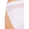 Slip brief blanc vagues satinées et fine maille - LM904-61WHT