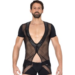 lookme, lingerie pour homme du basic ou très sexy, tshirt noir, col large