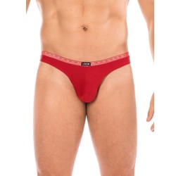 string rouge, homme de la collection lookme, un autre regard sur l'homme, spécialiste en string, boxer et tshirt pour homme.