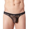 String noir sexy filet irrégulier fétichiste - LM810-57BLK