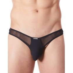  lingerie homme : string noir avec résille