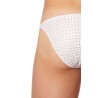 Slip échancré blanc simili cuir finement ajouré - LM811-61WHT