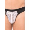 Jock blanc en dentelle et simili cuir - LM2002-27WHT