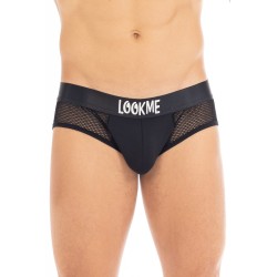 mini pant noir avec résille pour homme de la marque lookme, lingerie homme.