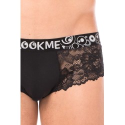 Mini-Pant noir en dentelle délicate - LM2006-68BLK