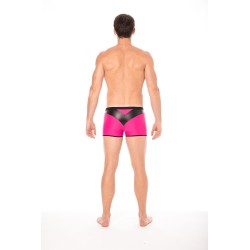 Boxer magenta simili cuir brillant - LM2001-67MAG