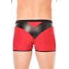 Boxer rouge simili cuir brillant - LM2001-67RED