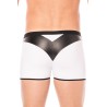 Boxer blanc simili cuir brillant - LM2001-67WHT