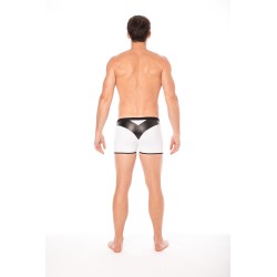 Boxer blanc simili cuir brillant - LM2001-67WHT