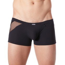  sous vêtement homme : boxer noir bandes résille