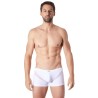 Boxer blanc sexy avec fine résille en V - LM805-67WHT