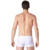 Boxer blanc sexy avec fine résille en V - LM805-67WHT