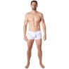 Boxer blanc sexy avec fine résille en V - LM805-67WHT