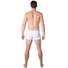 Boxer blanc sexy avec fine résille en V - LM805-67WHT