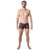 Boxer noir en fine dentelle avec légère transparence - LM706-67BLK