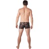 Boxer noir en fine dentelle avec légère transparence - LM706-67BLK