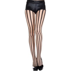  en de collants sexy pour des jambes sensuelles, collant couleur chair avec rayures noires. 